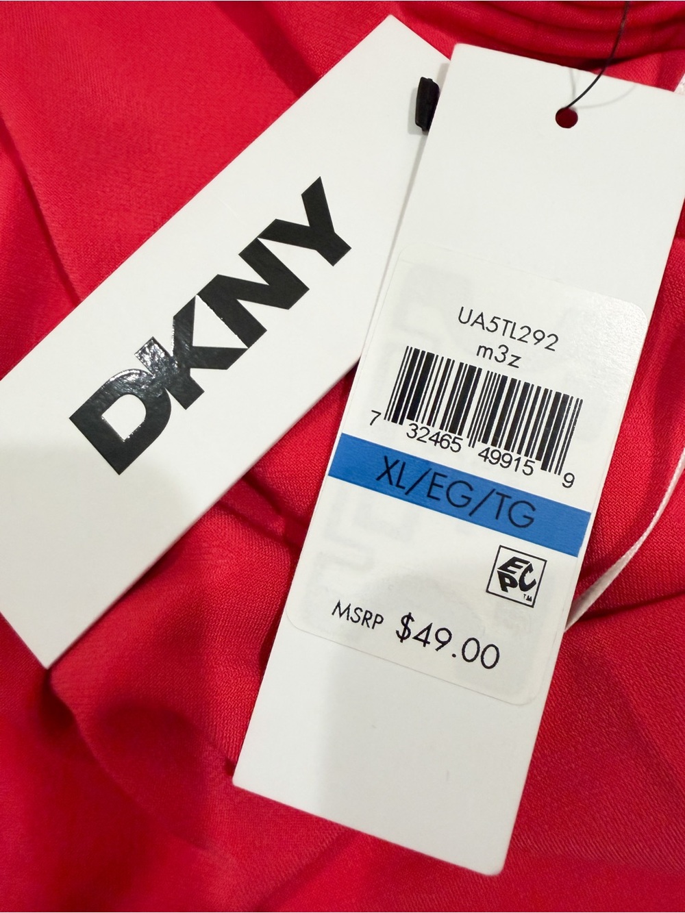 DKNY Sleeveless Surplice Faux Wrap Stretch V-Neck Draped Knit Top Red XL NEW - Picture 10 of 11